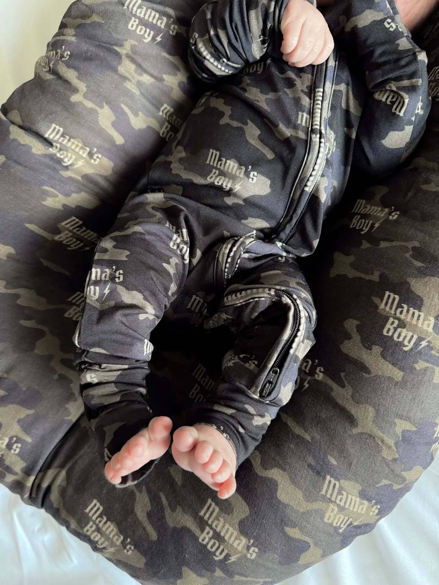 Camo Mama's Boy Zip Sleeper (Bamboo)